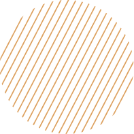 Abstract circular pattern with diagonal stripes in brown and orange.